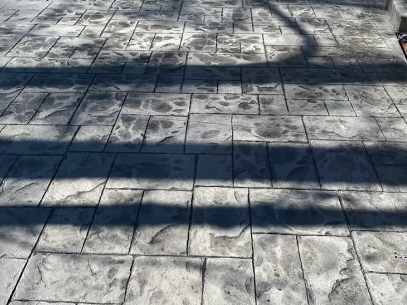 Wide stamped walkway