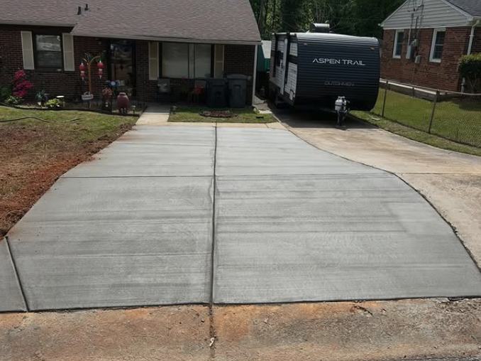 Driveway with RV pad
