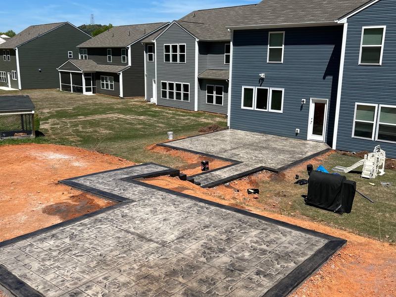 Two-level stamped patio