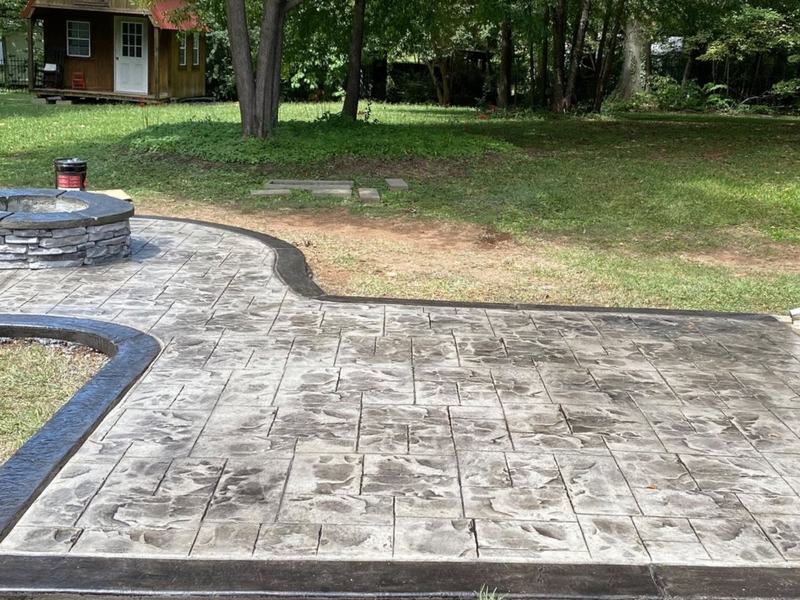 Stamped patio and fire pit